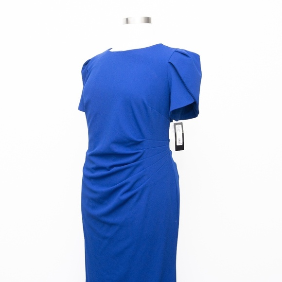 XSCAPE. Plus Size Tulip-Sleeve Gathered-Waist Gown - Picture 9 of 14